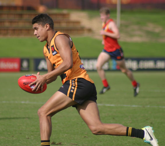 Jarrod Piclett in full flight. Photo by Les Everett.