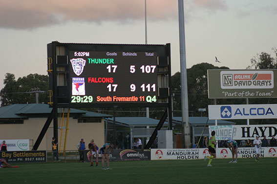 The new digital scoreboard at Rushton Park. Photos by Les Everett