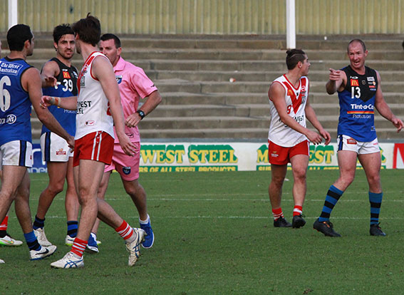 Oakley-Nicholls got upset and pushy late in the game and his captain Craig Wulff suggested he pull his head in.